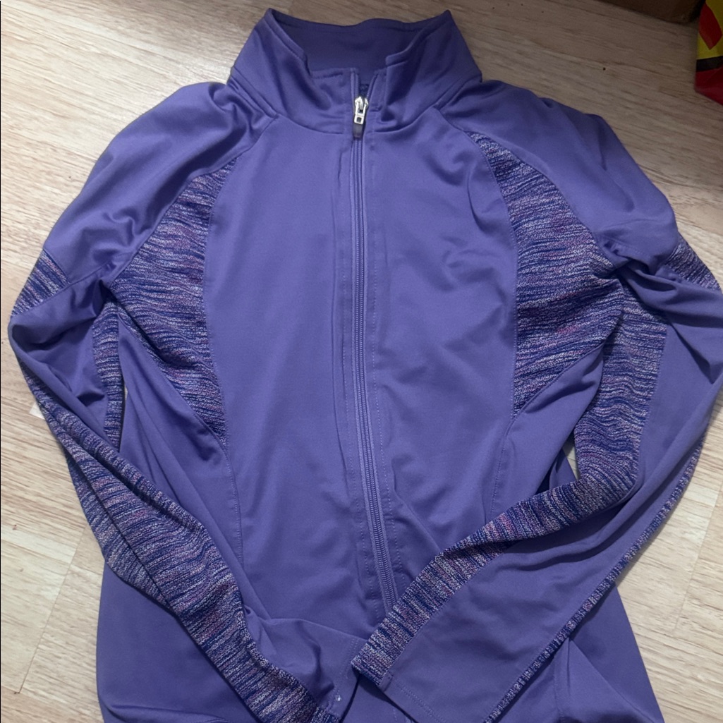 Champion Purple Full-Zip Utility Jacket With Heathered Accents